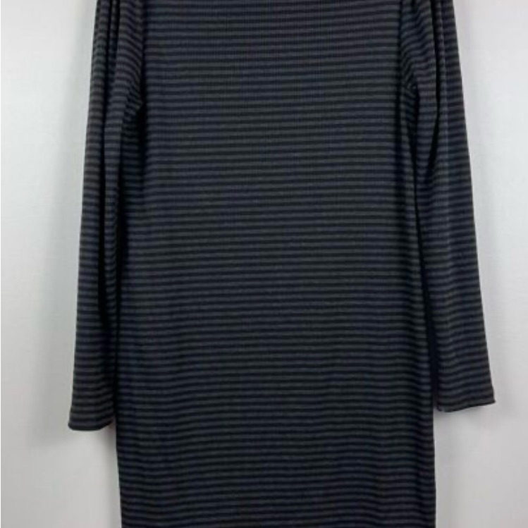 Hatch Black And Gray Striped Long Sleeve Dress